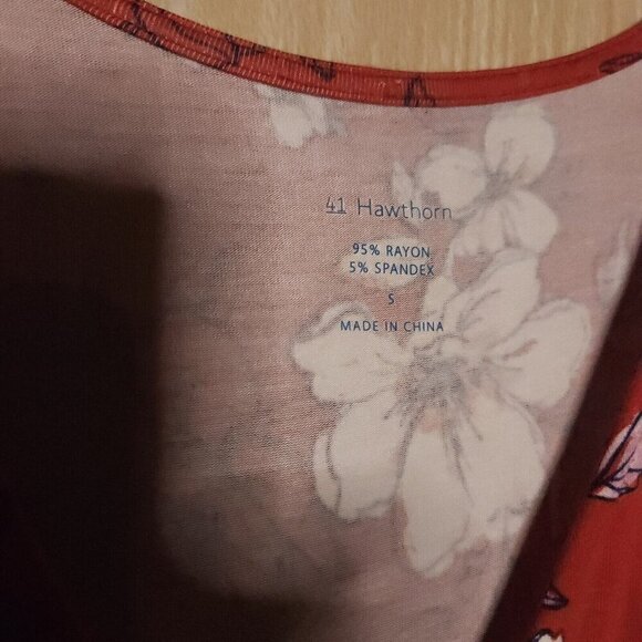 41 Hawthorn New Red Floral Stretchy Maxi Dress Small - Picture 5 of 8